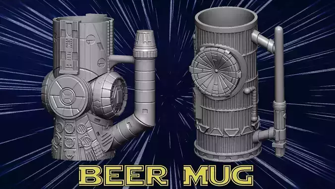 Beer mug 3D print model