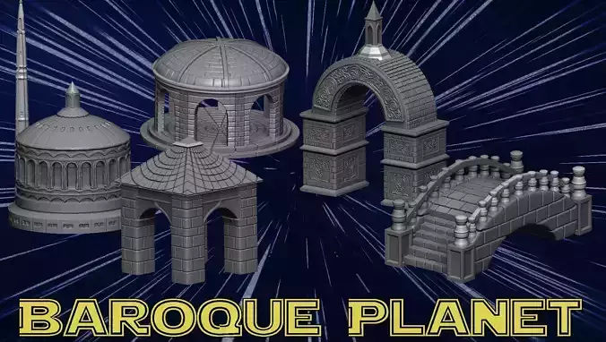 Baroque planet 3D print model
