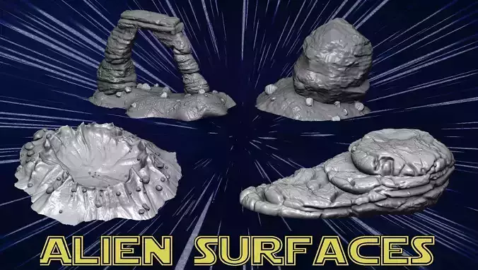 Alien surface 3D print model
