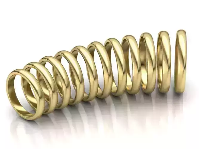D-shaped classic band ring 3mm wide  3D print model