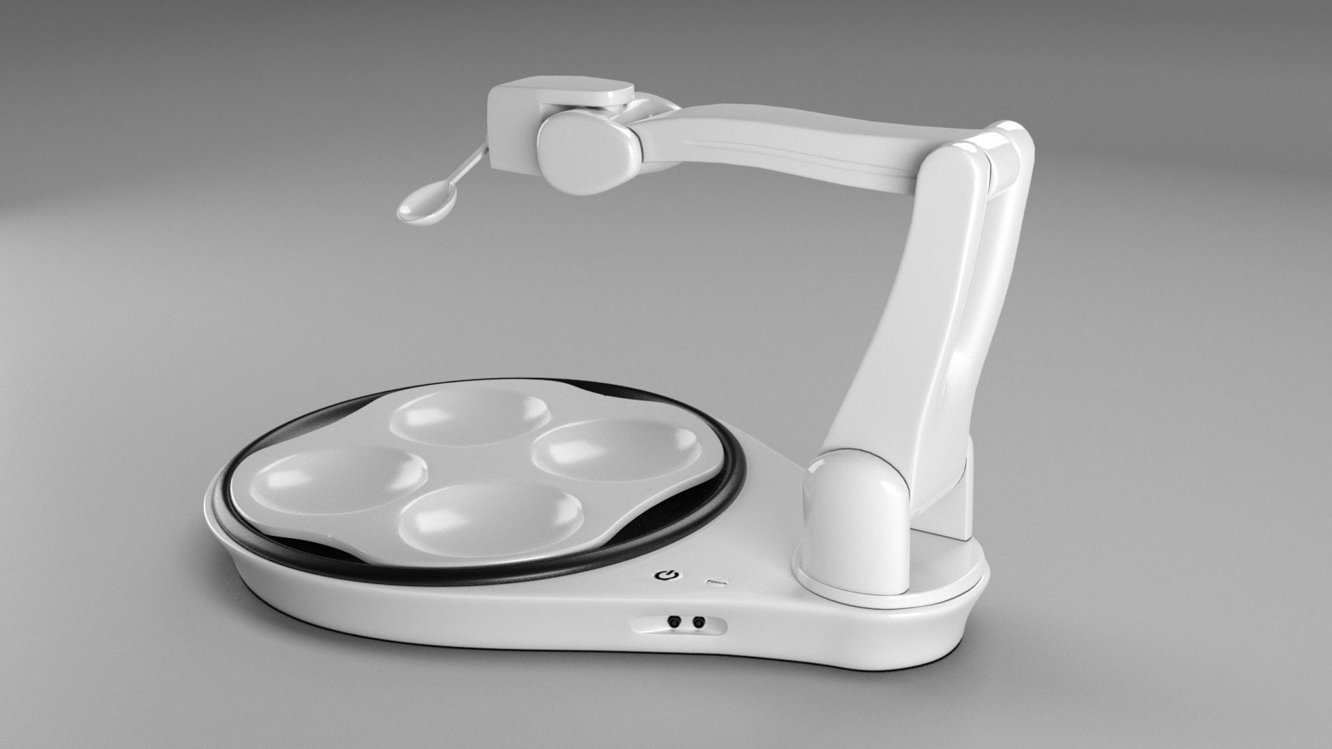 Cooking Robot Roboot 3d low poli Low-poly 3D model_1