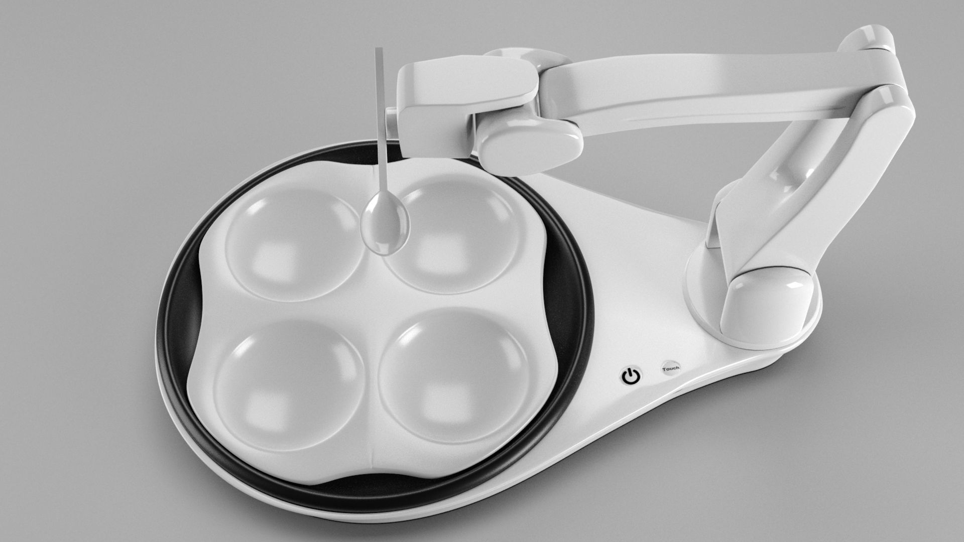 Cooking Robot Roboot 3d low poli Low-poly 3D model_2