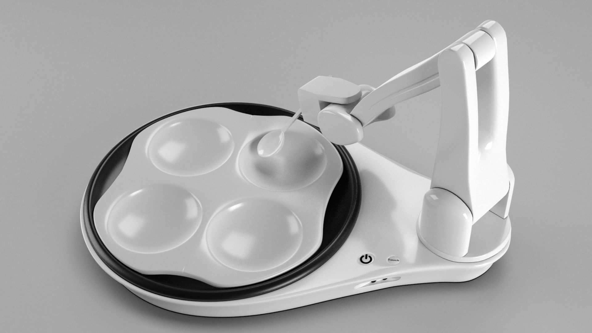 Cooking Robot Roboot 3d low poli Low-poly 3D model_3