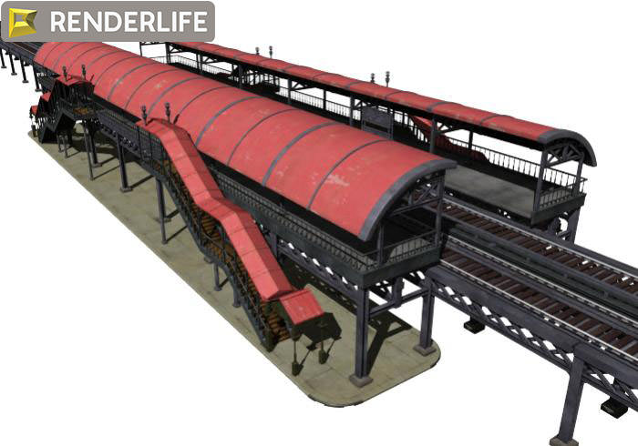 Elevated Train Station 3D model_5