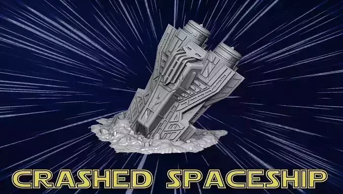 Crashed spaceship 3D print model