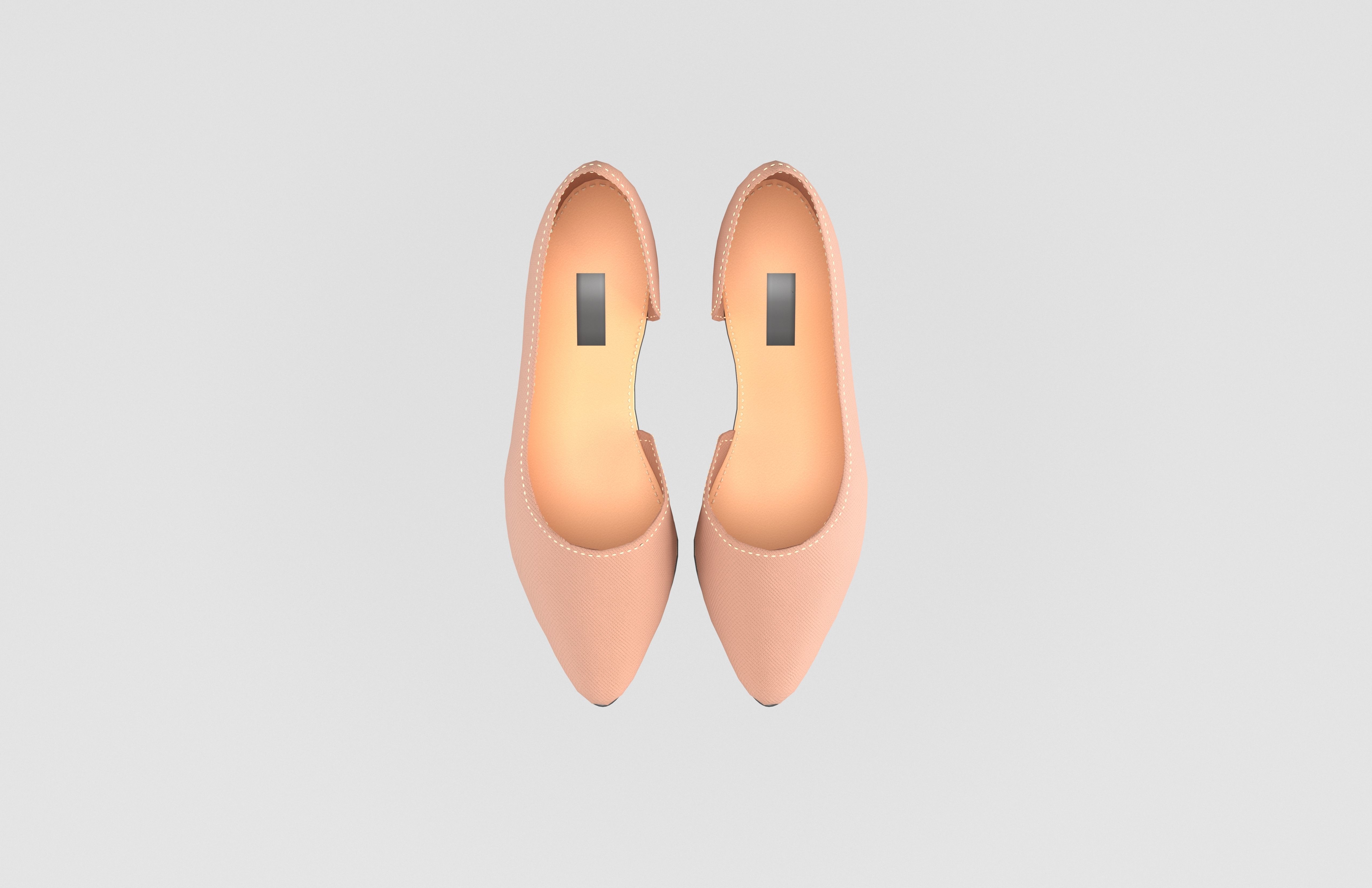 Flat Shoes v1 004 Low-poly 3D model_3