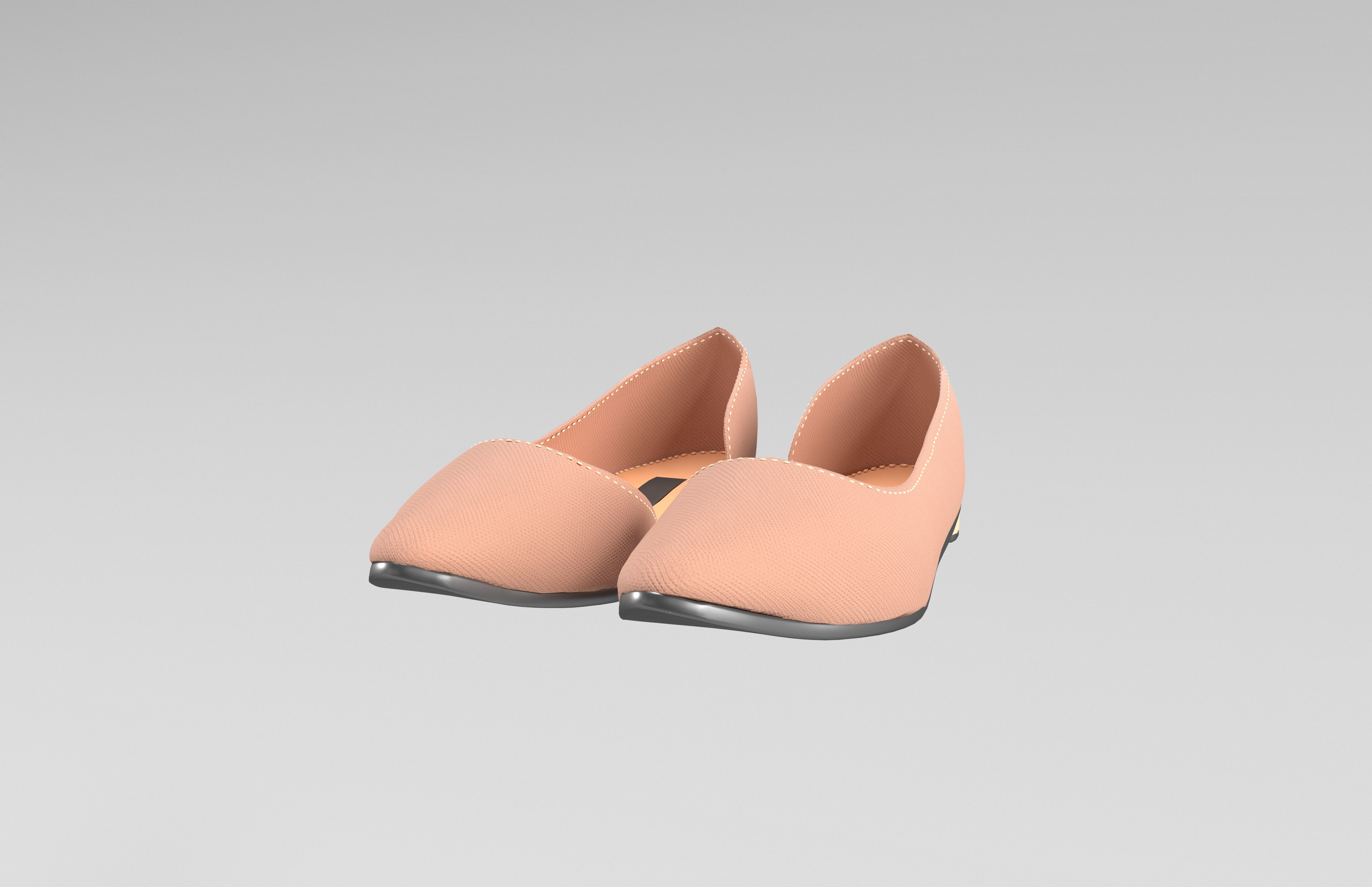 Flat Shoes v1 004 Low-poly 3D model_2