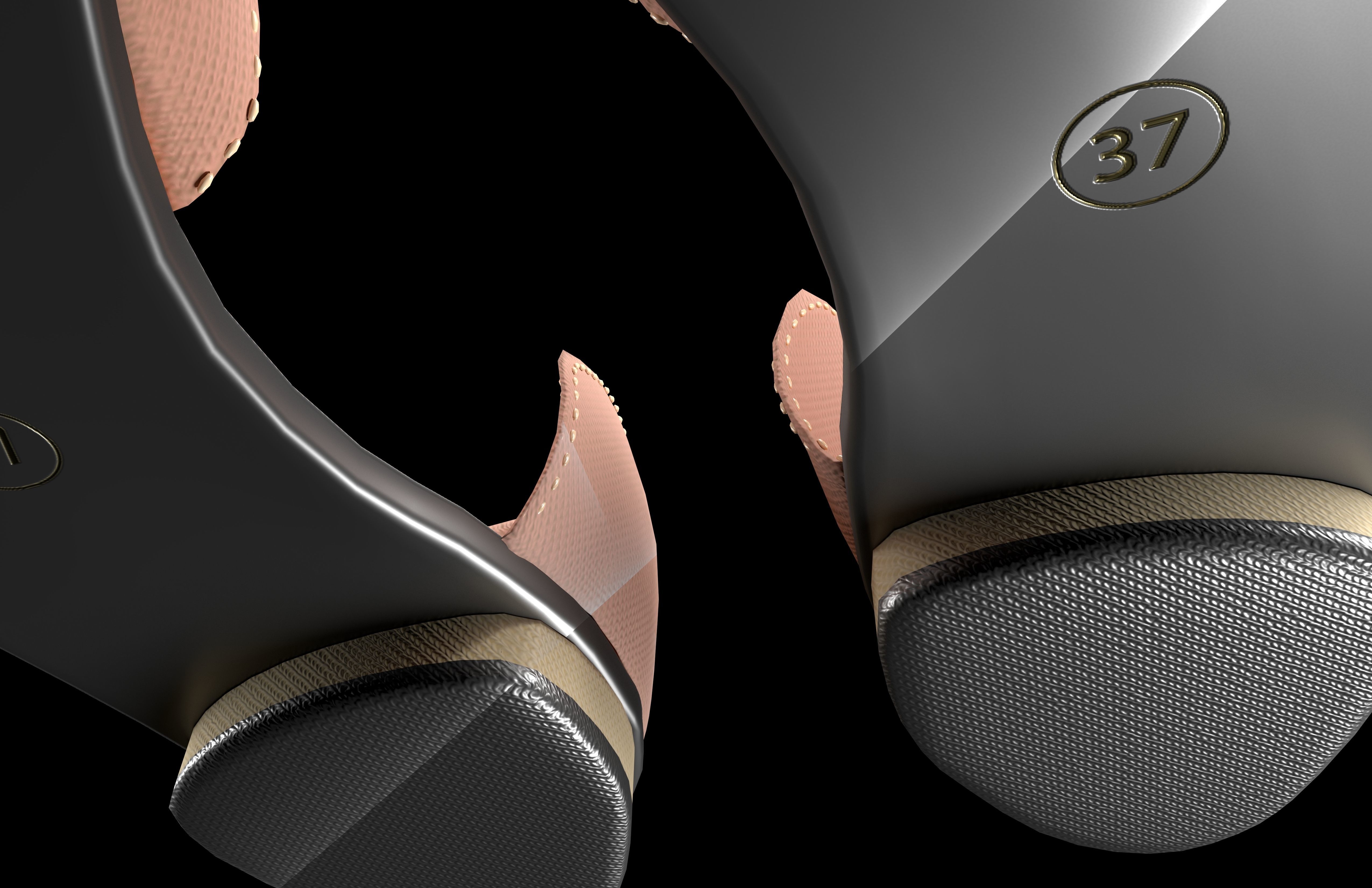 Flat Shoes v1 004 Low-poly 3D model_4