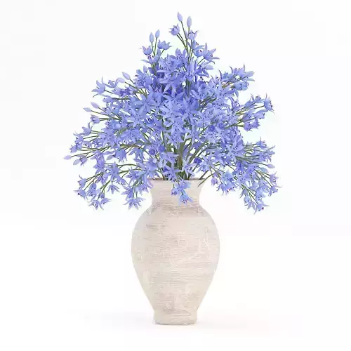 Blue Flowers in Ceramic Vase