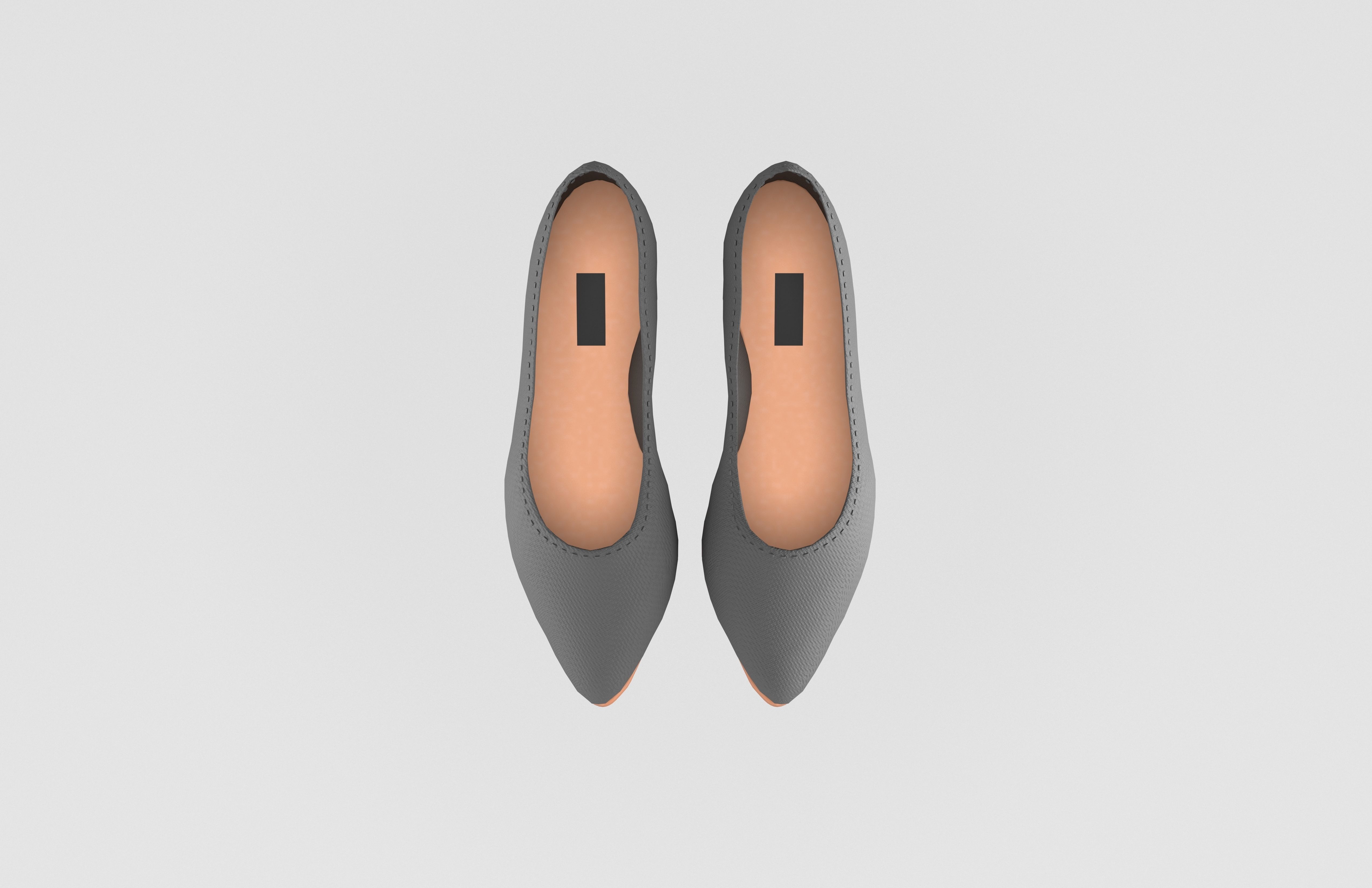 Flat Shoes v2 001 Low-poly 3D model_3