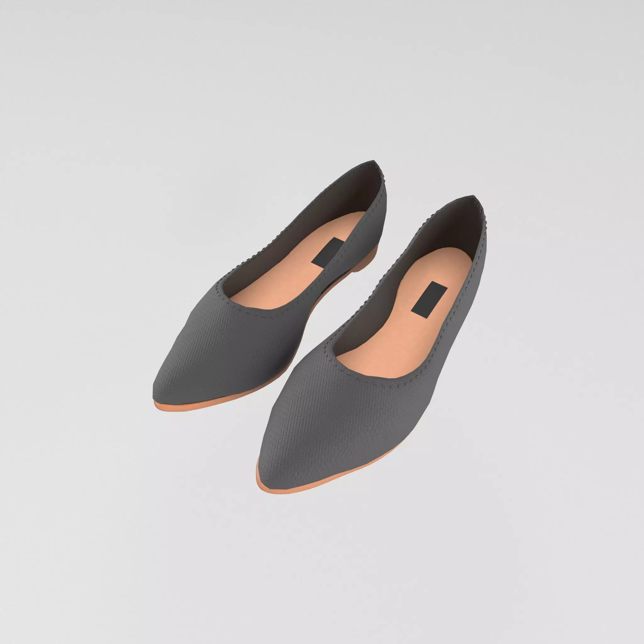 Flat Shoes v2 001 Low-poly 3D model_0