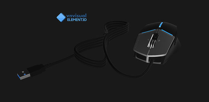 E3D - Alienware Elite Gaming Mouse  3D model