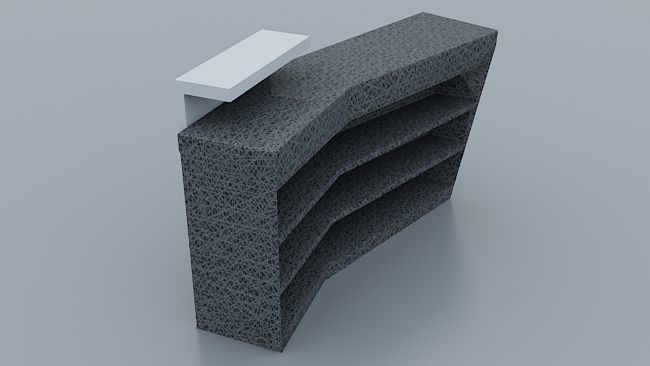 Modern Reception desk Low-poly 3D model_2