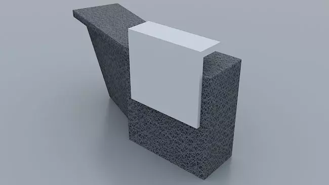 Modern Reception desk Low-poly 3D model_0