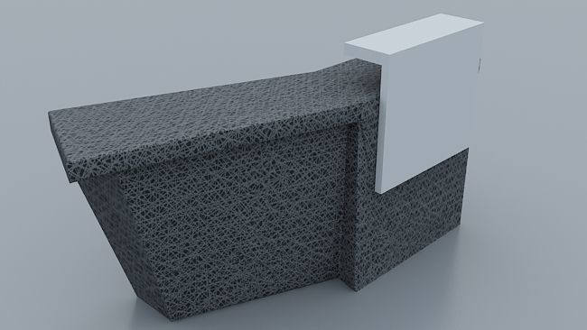 Modern Reception desk Low-poly 3D model_1