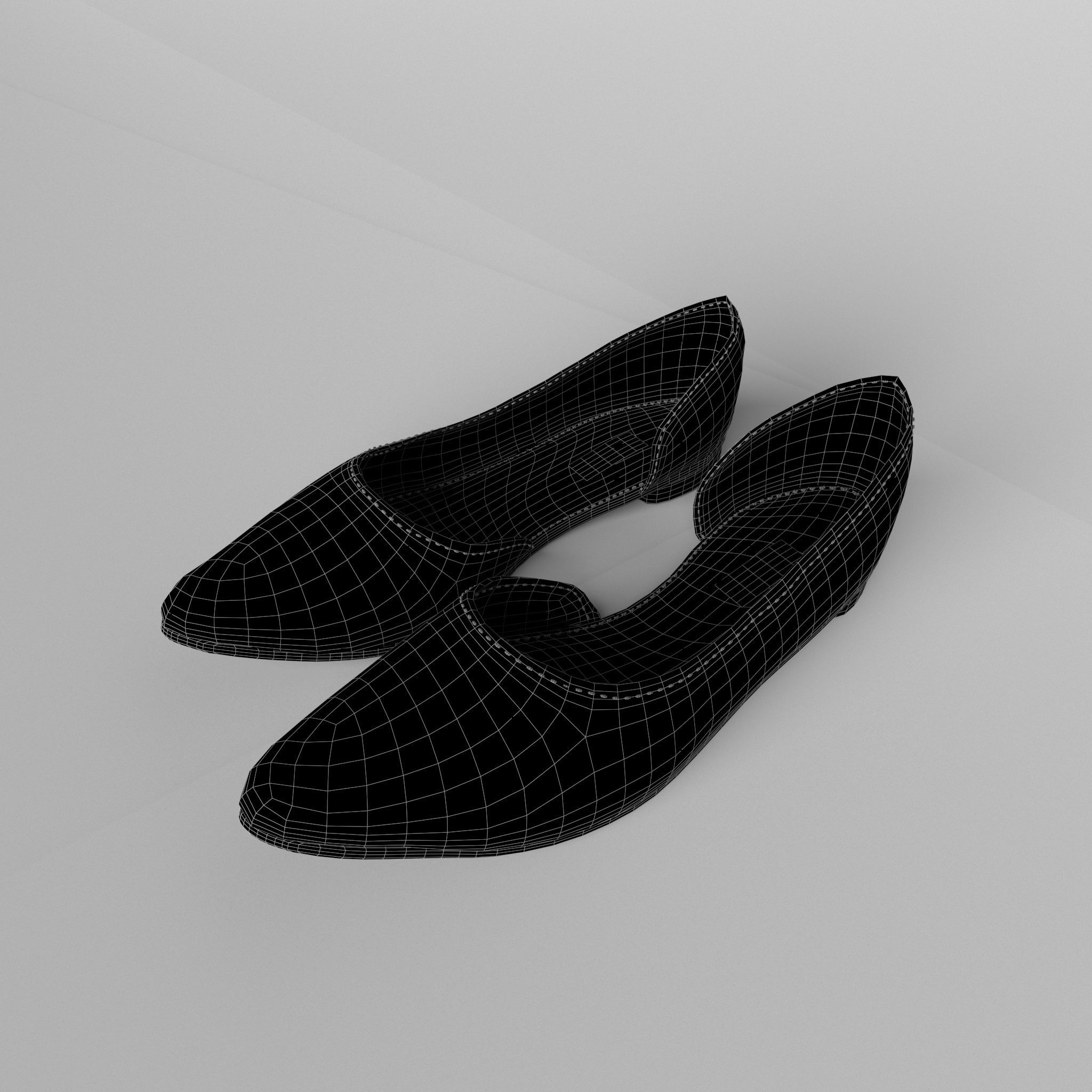 Flat Shoes v2 002 Low-poly 3D model_5