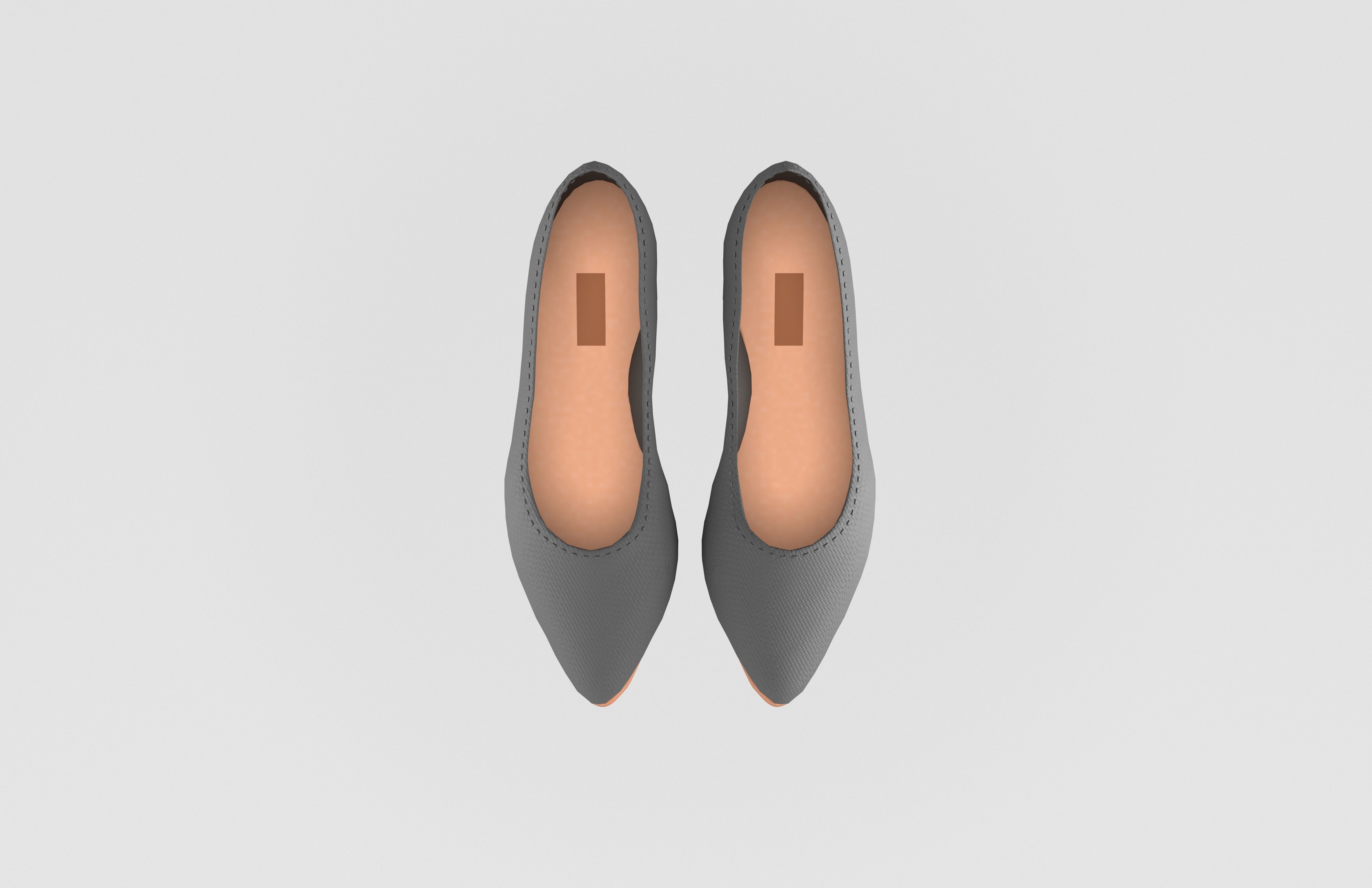 Flat Shoes v2 002 Low-poly 3D model_2