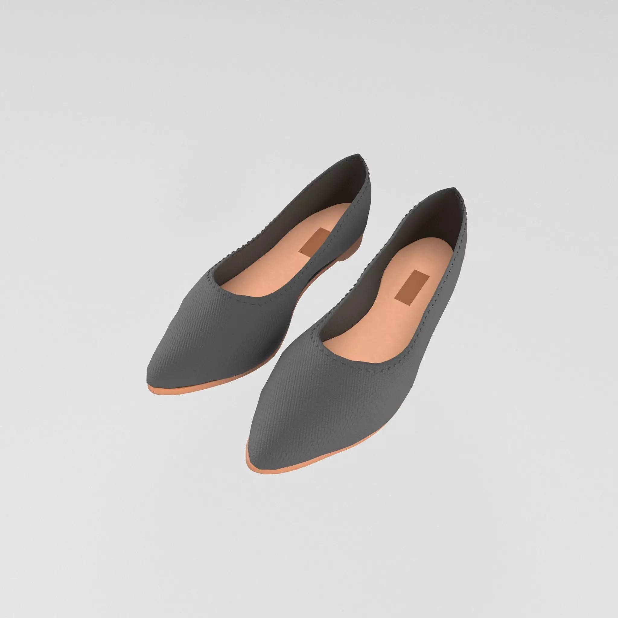 Flat Shoes v2 002 Low-poly 3D model_0