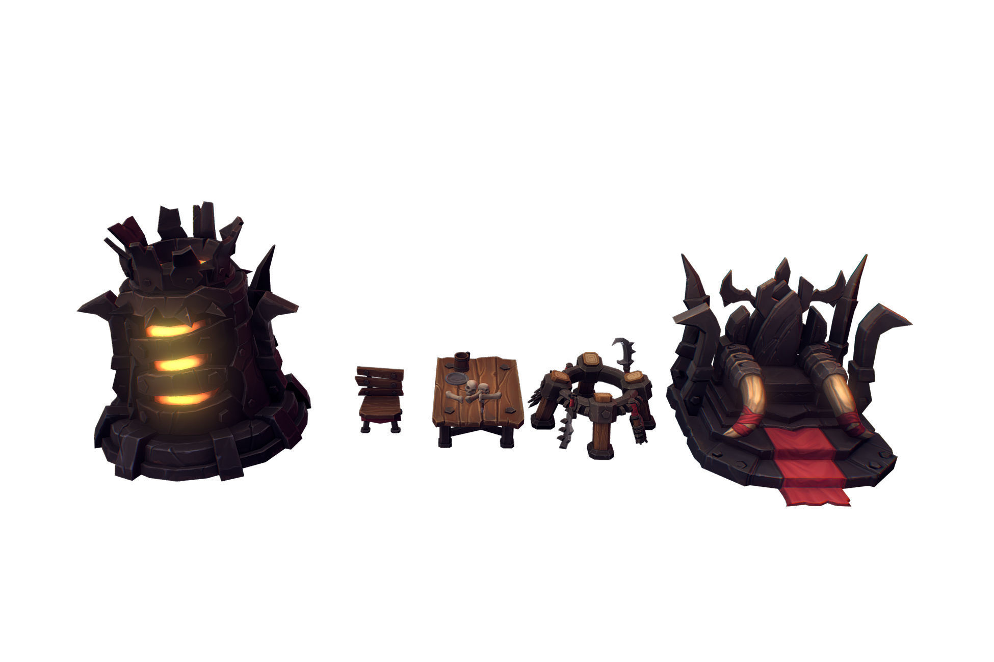 Orc Stronghold Dungeon - Low Poly Hand Painted Low-poly 3D model_5
