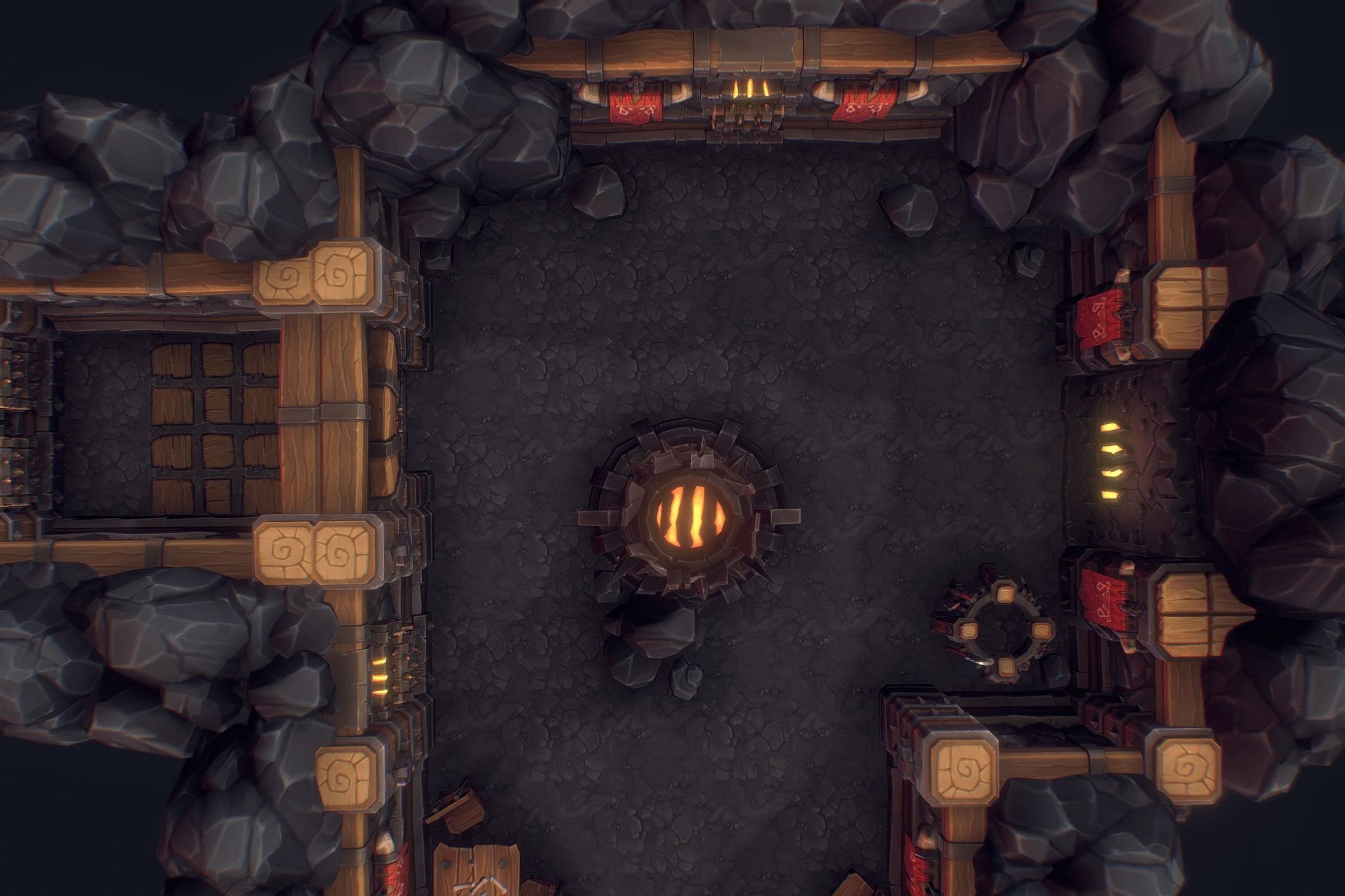 Orc Stronghold Dungeon - Low Poly Hand Painted Low-poly 3D model_2