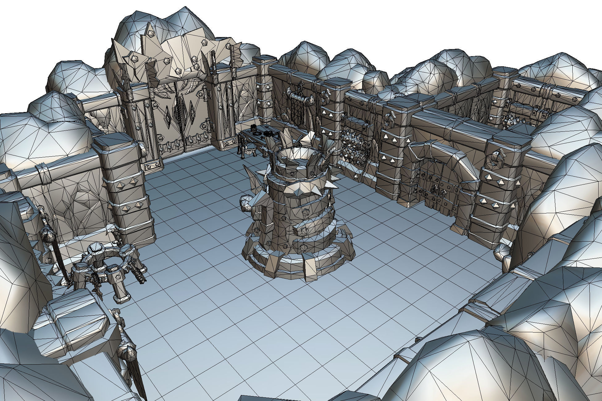 Orc Stronghold Dungeon - Low Poly Hand Painted Low-poly 3D model_3