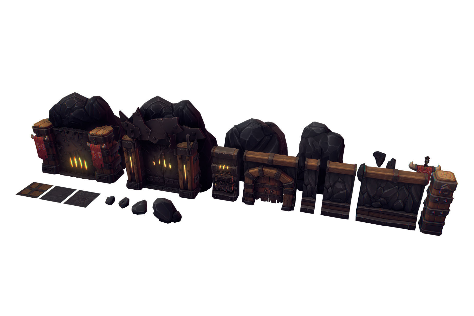 Orc Stronghold Dungeon - Low Poly Hand Painted Low-poly 3D model_4