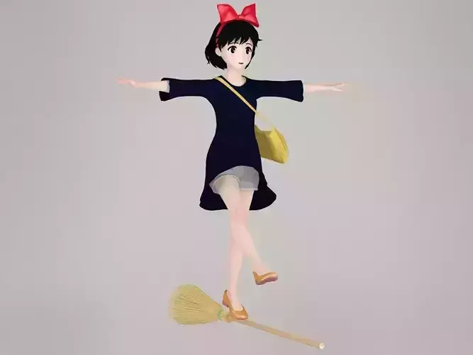 Kiki anime girl pose 04