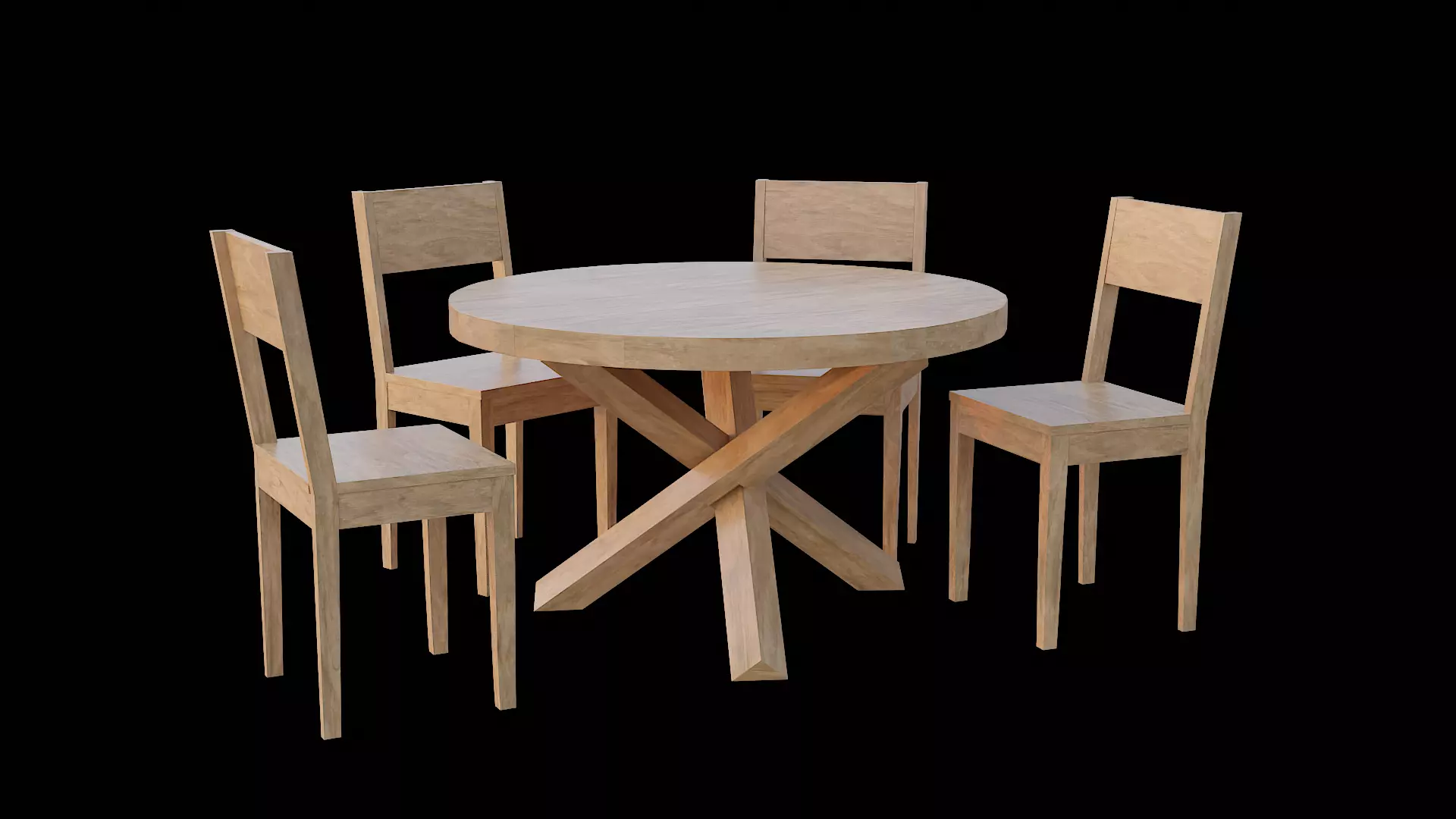 Table set Pack 07 Low-poly 3D model