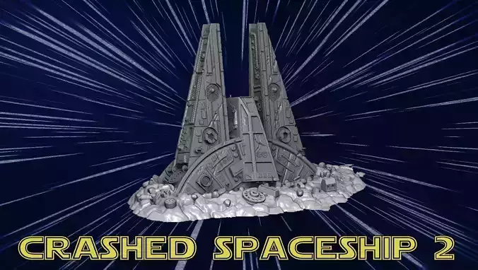 Crashed spaceship 2 3D print model