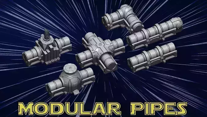Modular pipes 3D print model