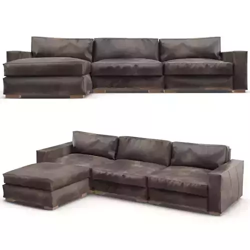 Restoration Hardware Maxwell Modular Leather Sofa