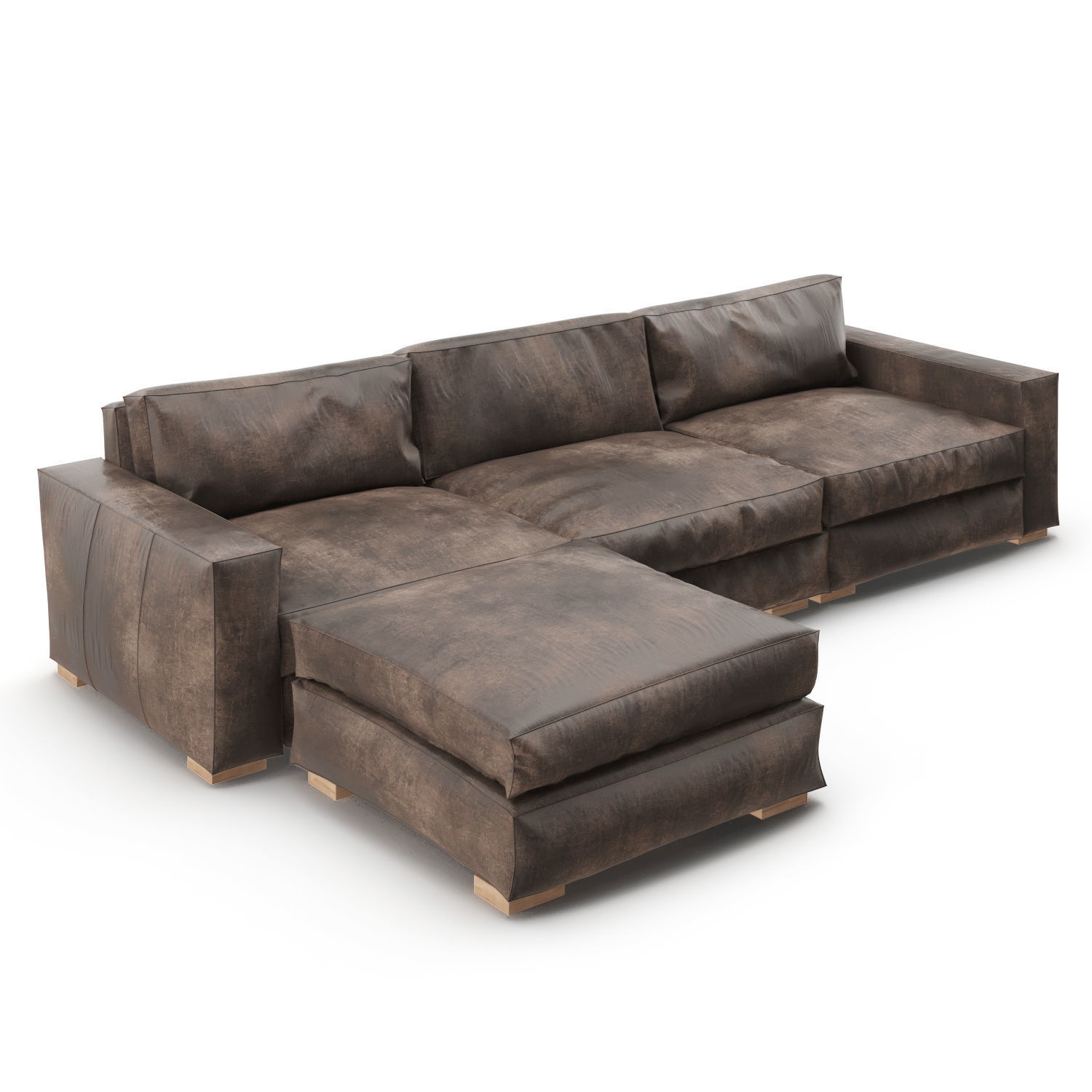 Restoration Hardware Maxwell Modular Leather Sofa 3D model_1