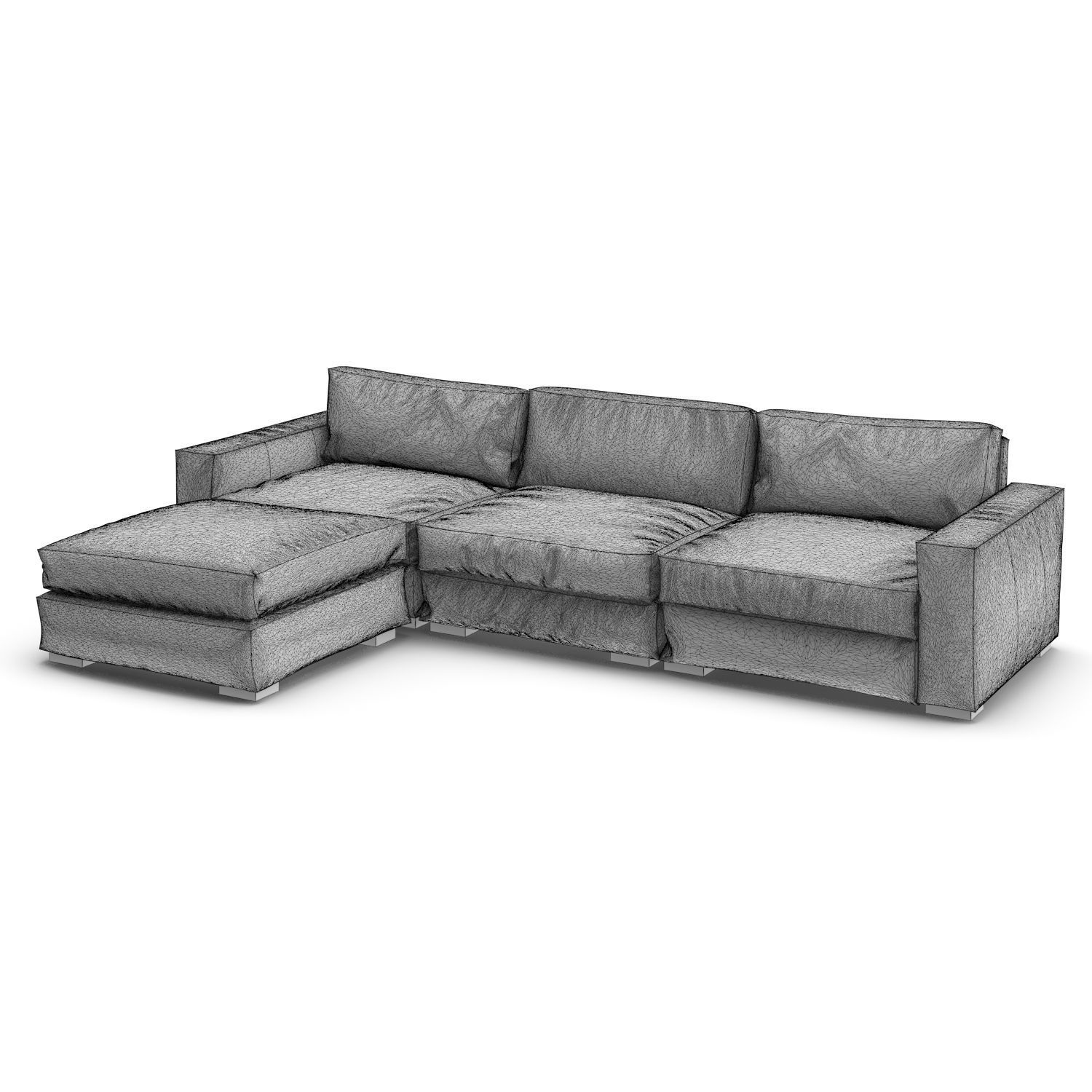 Restoration Hardware Maxwell Modular Leather Sofa 3D model_3