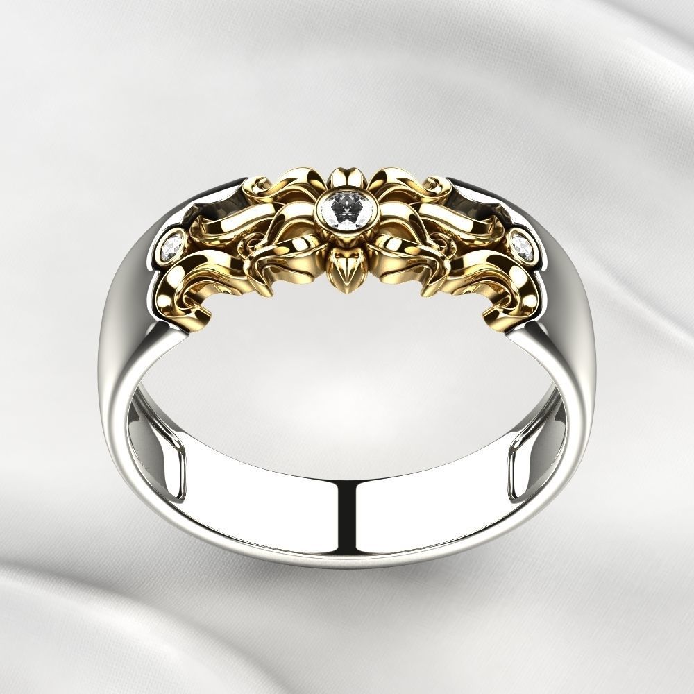 Sun Composite Gold Ring 3D print model_11