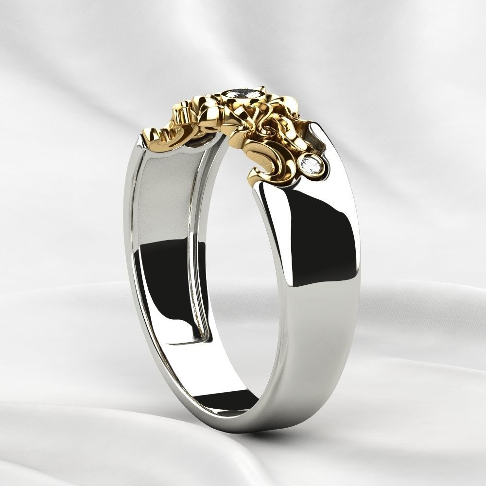 Sun Composite Gold Ring 3D print model_17