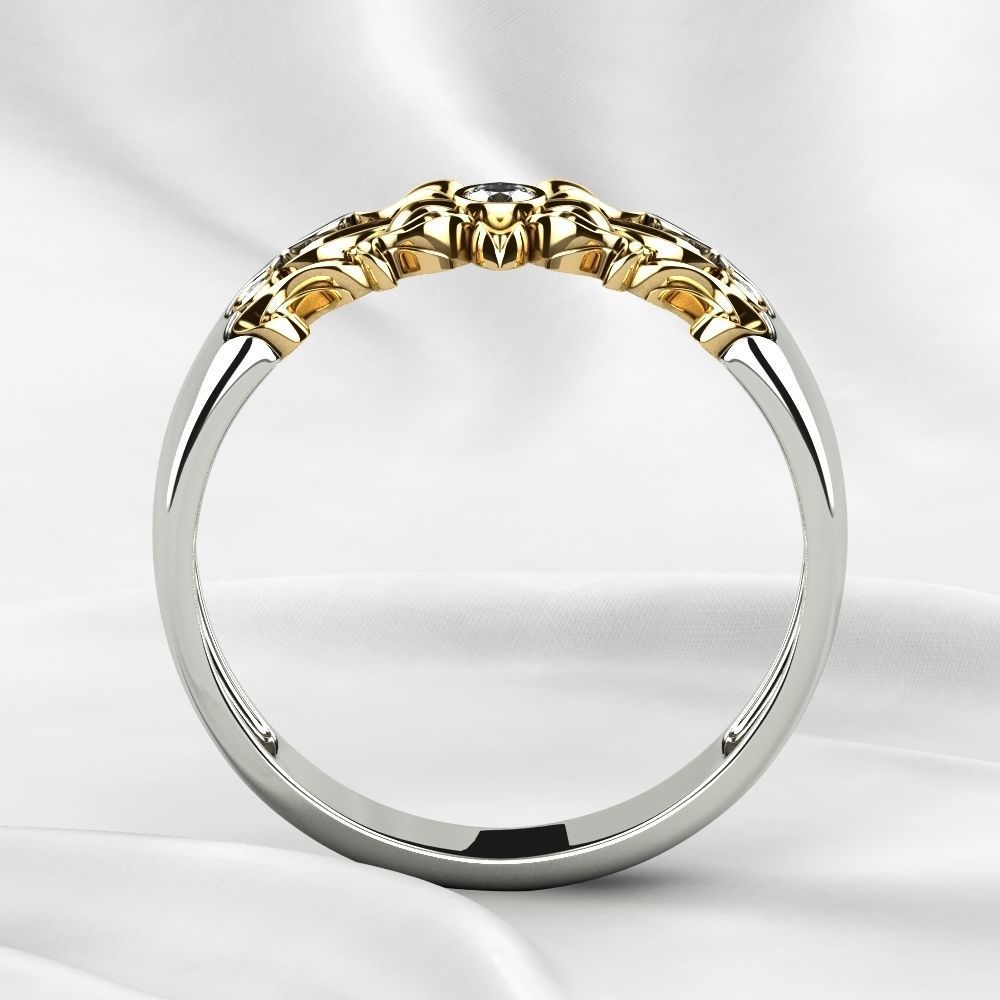 Sun Composite Gold Ring 3D print model_13