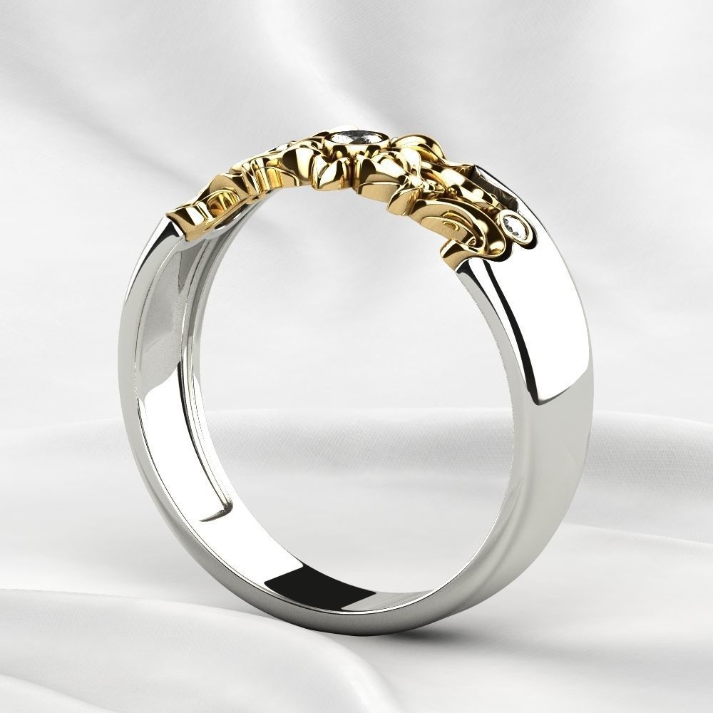 Sun Composite Gold Ring 3D print model_15
