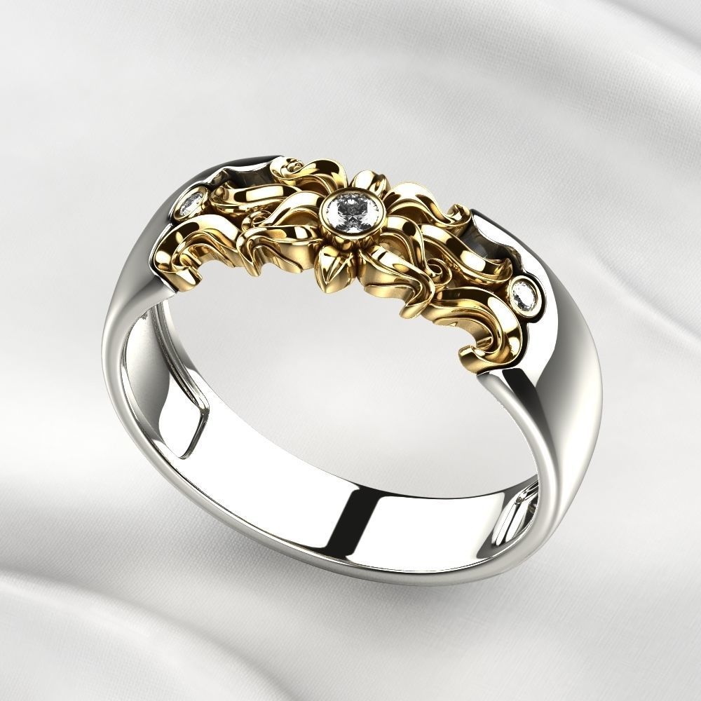 Sun Composite Gold Ring 3D print model_1