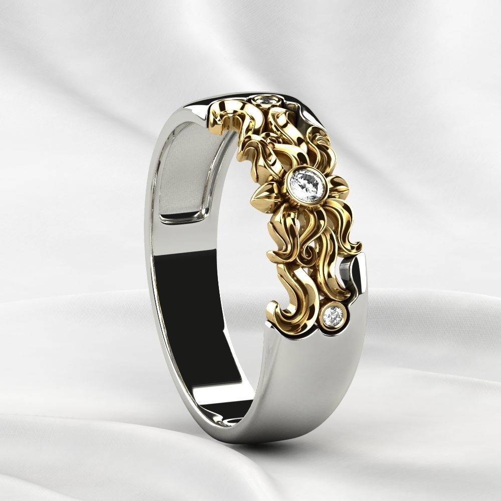 Sun Composite Gold Ring 3D print model_20