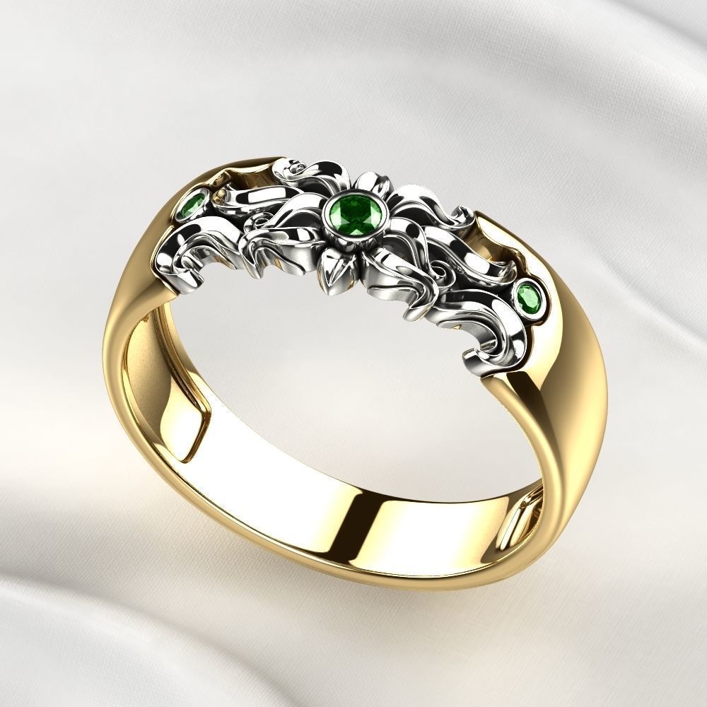 Sun Composite Gold Ring 3D print model_10