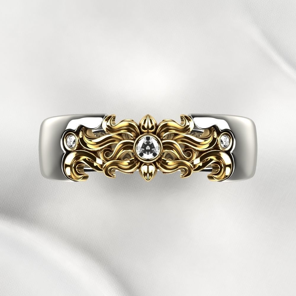Sun Composite Gold Ring 3D print model_12
