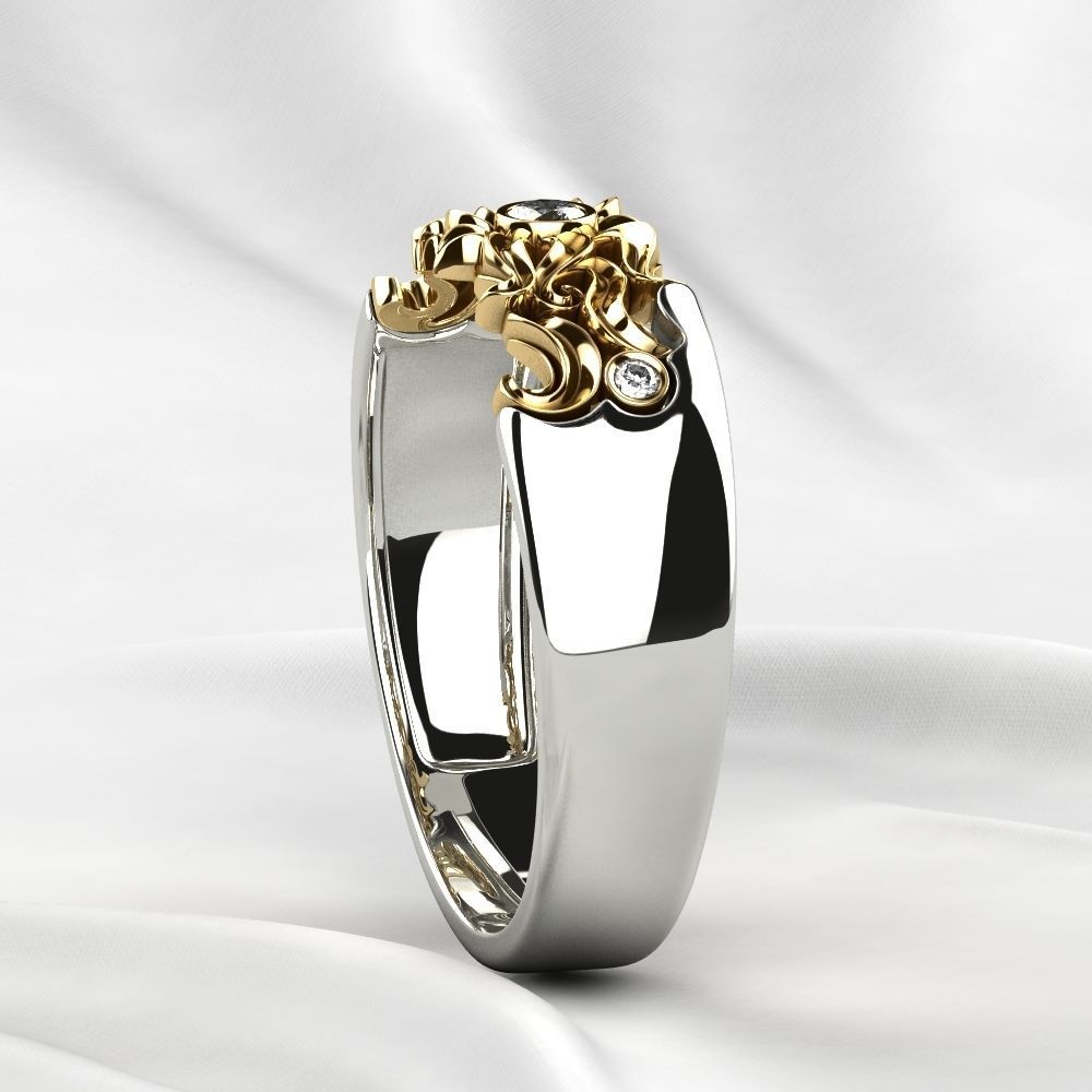 Sun Composite Gold Ring 3D print model_18