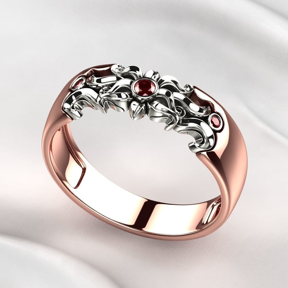 Sun Composite Gold Ring 3D print model_5