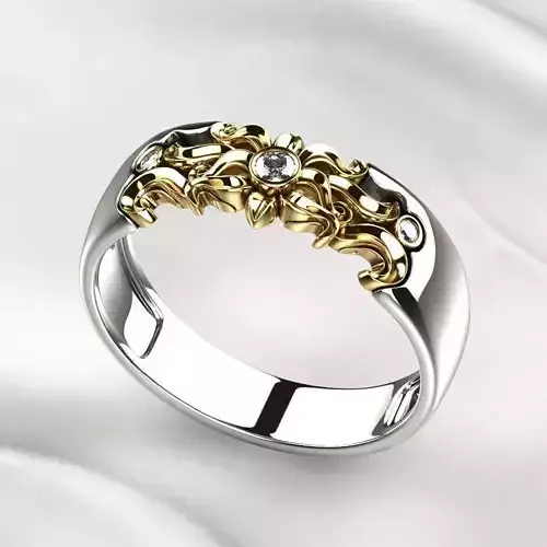 Sun Composite Gold Ring