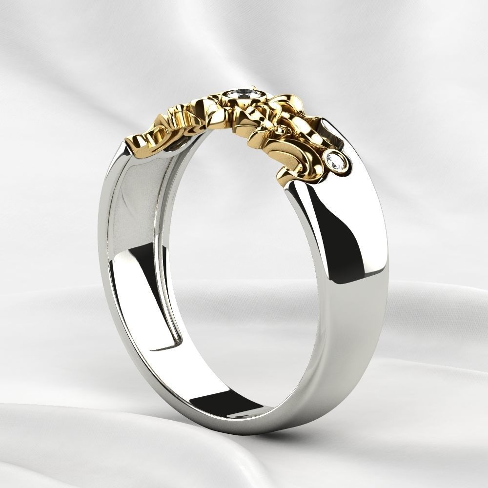 Sun Composite Gold Ring 3D print model_16