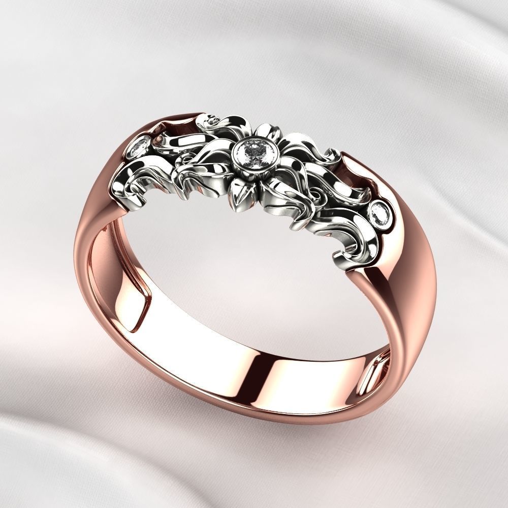 Sun Composite Gold Ring 3D print model_4