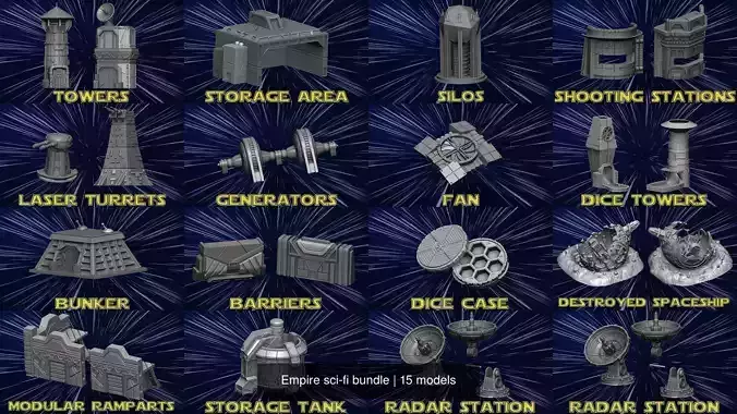 Empire sci-fi bundle 3D Model Collection