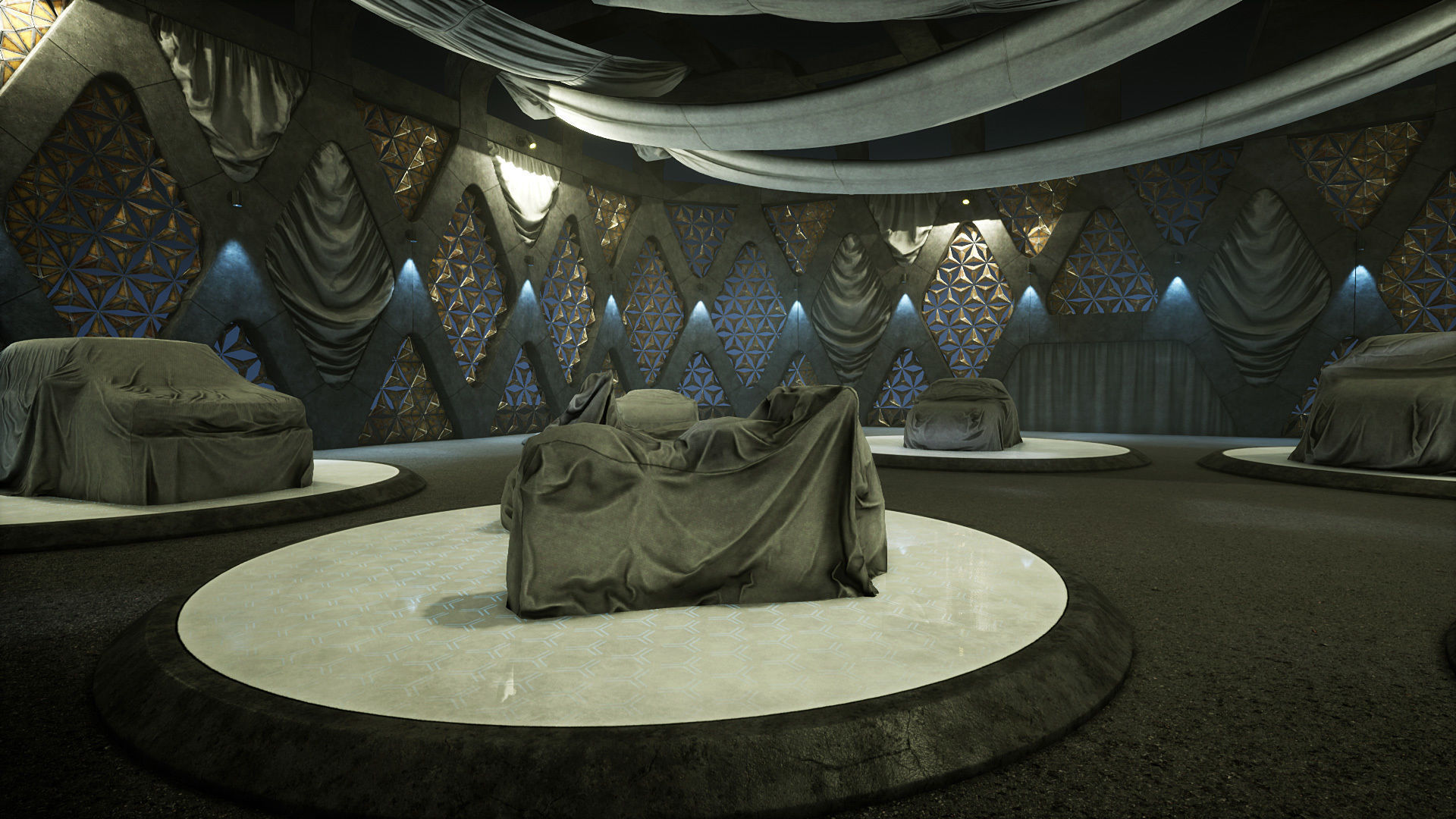 Abandoned Car Showroom Low-poly 3D model_3