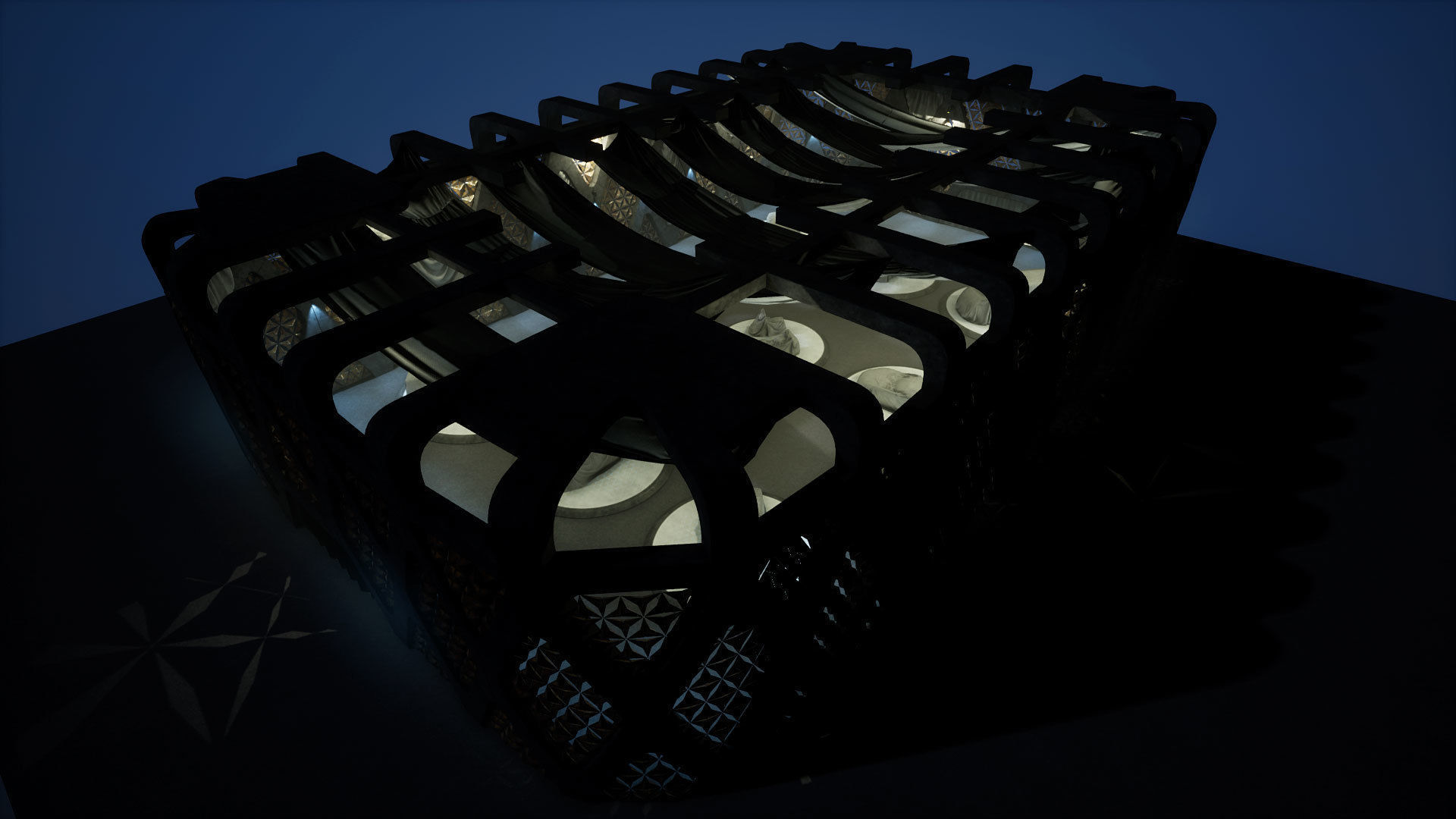 Abandoned Car Showroom Low-poly 3D model_6