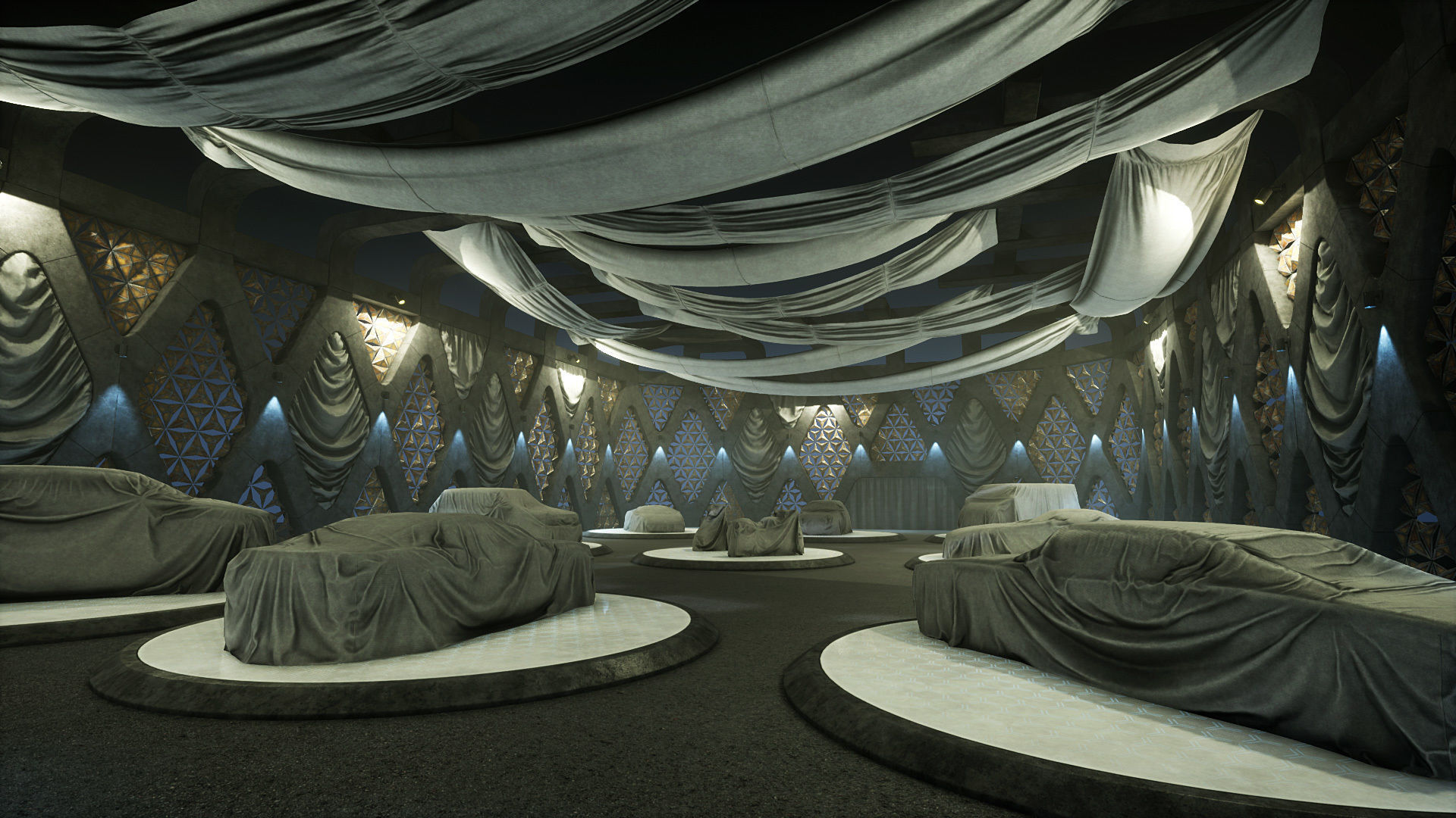 Abandoned Car Showroom Low-poly 3D model_2